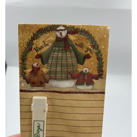Vintage Snowman Grocery Magnetic Notepad, Pen, and Extra Magnet NEW SEALED - Picture 6 of 7
